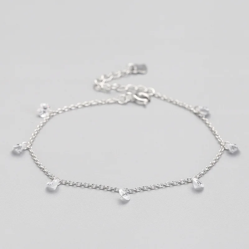 Классический минималистичный Кристальный браслет в форме капли воды для женщин, очаровательные 925 пробы серебряные ювелирные изделия, подарок