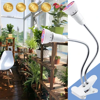 

E27 Grow Light Full Spectrum LED Plant Tent Lamp LED Bulb Phyto Lamp 48 60 80 126 200leds Indoor Growing Hydroponics Light 220V