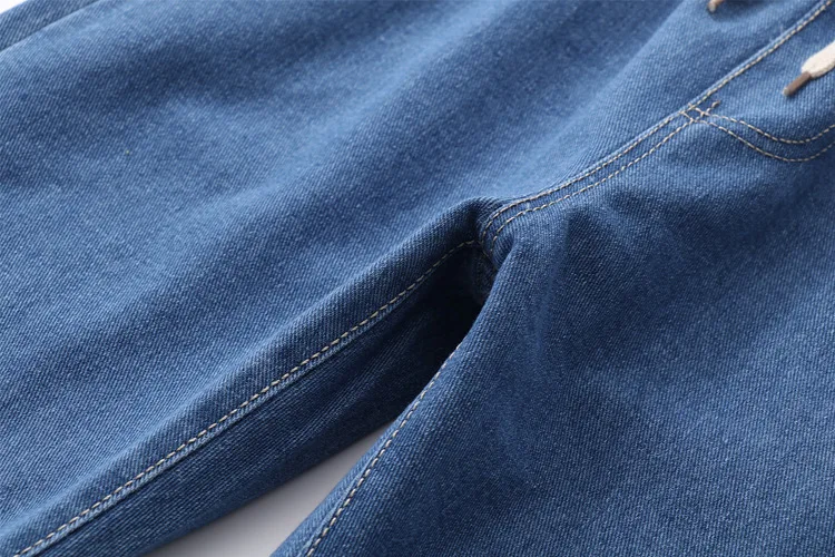 Весенняя одежда, стиль, свободные джинсы больших размеров, студенческие штаны-шаровары с эластичной талией и высокой талией, модные женские штаны 6