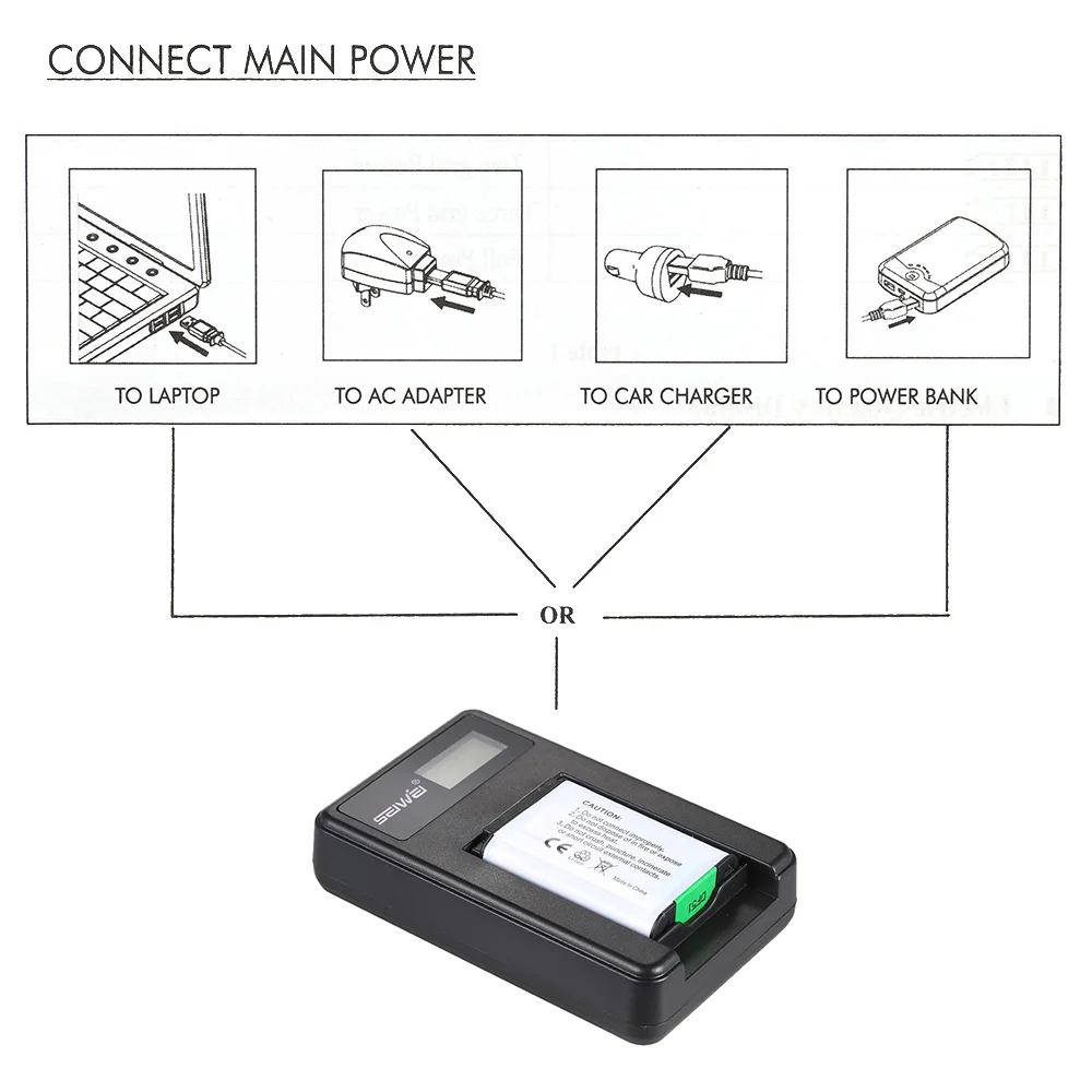 Andoer портативный светодиодный зарядное устройство с 2 шт 1450mAh перезаряжаемые батареи для sony DSC цифровой камеры видеокамеры