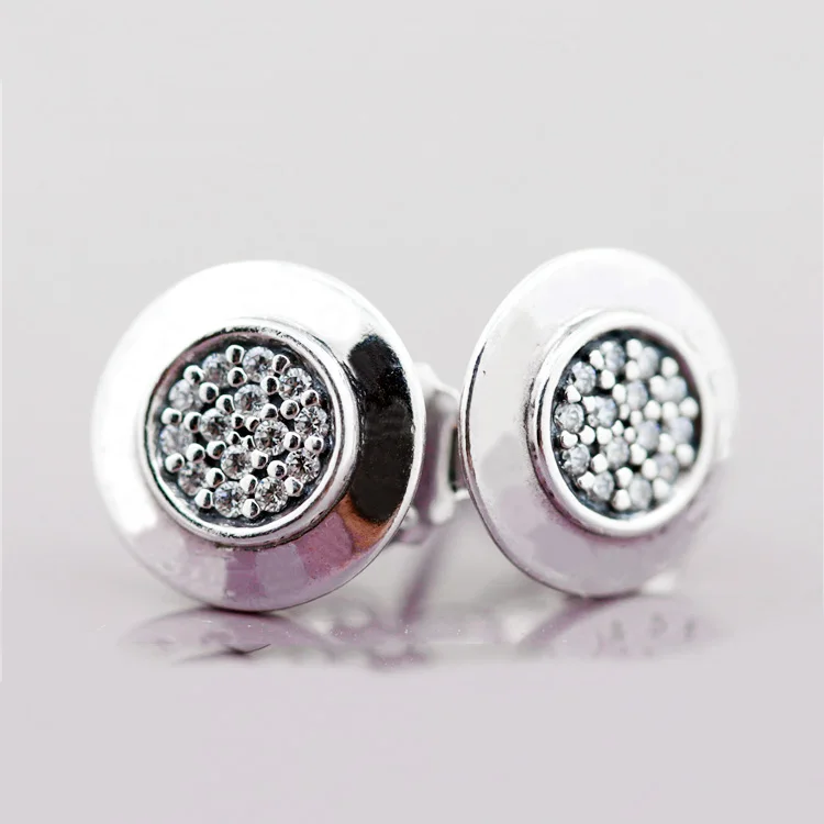 Подлинные 925 пробы серебряные серьги-гвоздики с кристаллами для женщин, свадебный подарок, хорошее Европейское ювелирное изделие