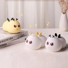 

Cartoon Silicone Bee LED Night Light Touch Sensor Colorful USB Rechargeable Bedroom Bedside Lamp for Children Kids Baby Gift