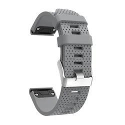 20mm Silicone Quick Release Watch Band - Universal Fit - 20mm (Gray)