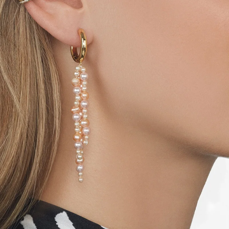 

JUJIA New Pearl Drop Earrings Handmade Party Gift Charm Vintage Jewelry Long Earrings For Women Accessories