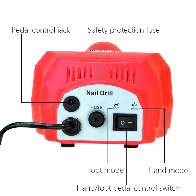 35000/20000 об/мин Электрический сверлильный станок для ногтей, набор для маникюра и педикюра, гель для удаления, крепкий сверлильный пилочка, Полировочный набор для левой руки