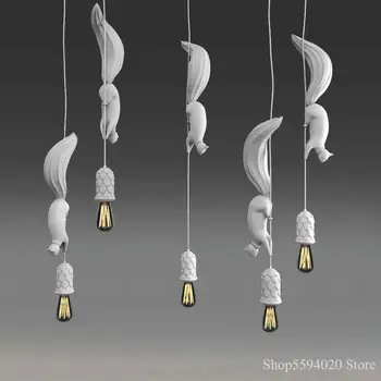 

Sale Resin Animal Chandelier Bedroom Children's Room Lamp Clothing Store Front Indoor Lighting Squirrel Hanging Light Fixture