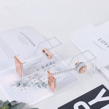 

Transparent Acrylic Tape Machine Stand Creative Flower Art Stationery Small Tape Cutting Machine For Flower Shop Accessories
