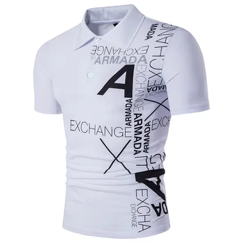 

Man's Leisure Men's Clothing New Short Sleeve Printed a Letter Is Very Suitable for High Quality Cotton Polo Shirtman's Slim