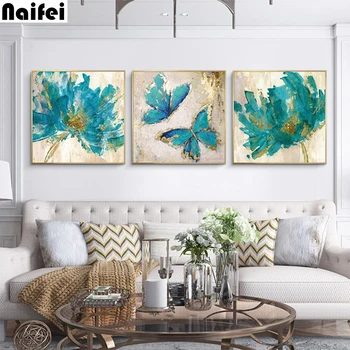 

Triptych Nordic 5D Diamond Painting Full square Diamond Embroidered Butterfly Flowers Cross Stitch diamond Painting Living Room