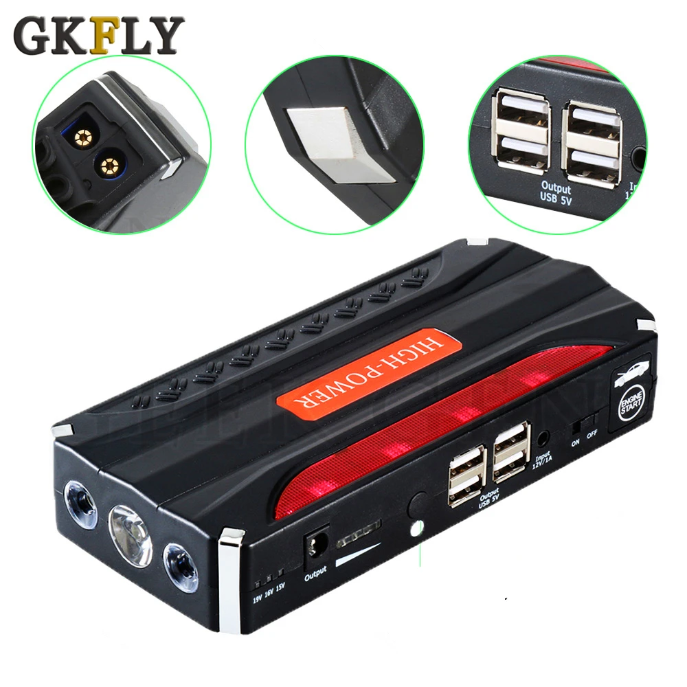 Skup 2019 wielofunkcyjny Mini przenośny akumulator awaryjny ładowarka urządzenie do uruchamiania awaryjnego samochodu wysokiej mocy wzmacniacz mocy Bank urządzenie zapłonowe kabel