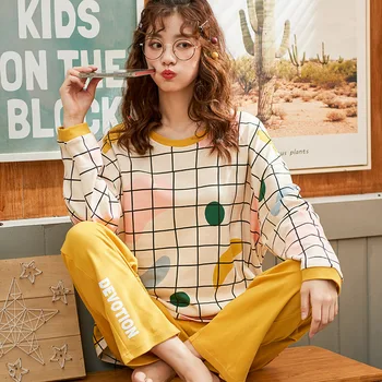 

Cute Cotton Sleepwear Cartoon fruit women's pyjamas Sweet Nightwear Comfortable pajamas for women Home Clothes Femme Underwear