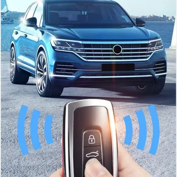 

Key Cover Shell Case Holder Key Case Leather Genuine Leather Galvanized Alloy For Volkswagen Touareg 2018 2019