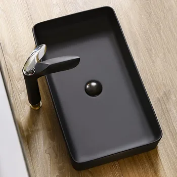 

Bathroom sinks rectangular toilet sink black nordic style washing hand basin ceramic wash basin washbasin white lavabo for hotel