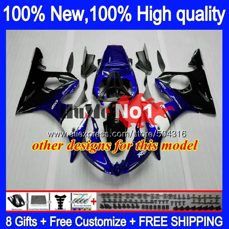 Корпус для YAMAHA YZF600 YZF R6 600CC YZF 600 R 6 CC 5MC. 0 YZF-600 YZF-R6 2003 2004 2005 YZFR6 03 04 05 обтекатели комплект глянцевый черный