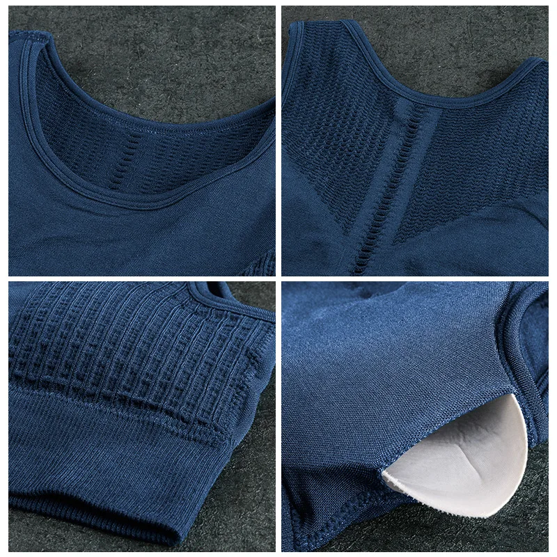 Спортивный топ женский спортивный бюстгальтер энергетический бесшовный спортивный топ фитнес-Бюстгальтер с подушечками для йоги пуш-ап для бега функция йоги жилет