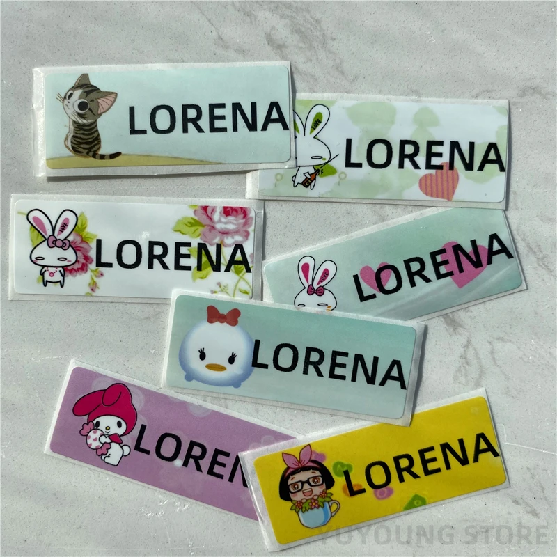 

50Pcs Name Tag Sticker Customize Stickers Waterproof Personalized Labels Children School Stationery office Water variety 46x18mm
