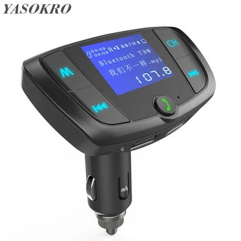 

YASOKRO Bluetooth FM Transmitter Wireless Radio Adapter FM Modulator Car Kit with 3.4A Dual USB Car Charger Voltmeter DC 12-24V