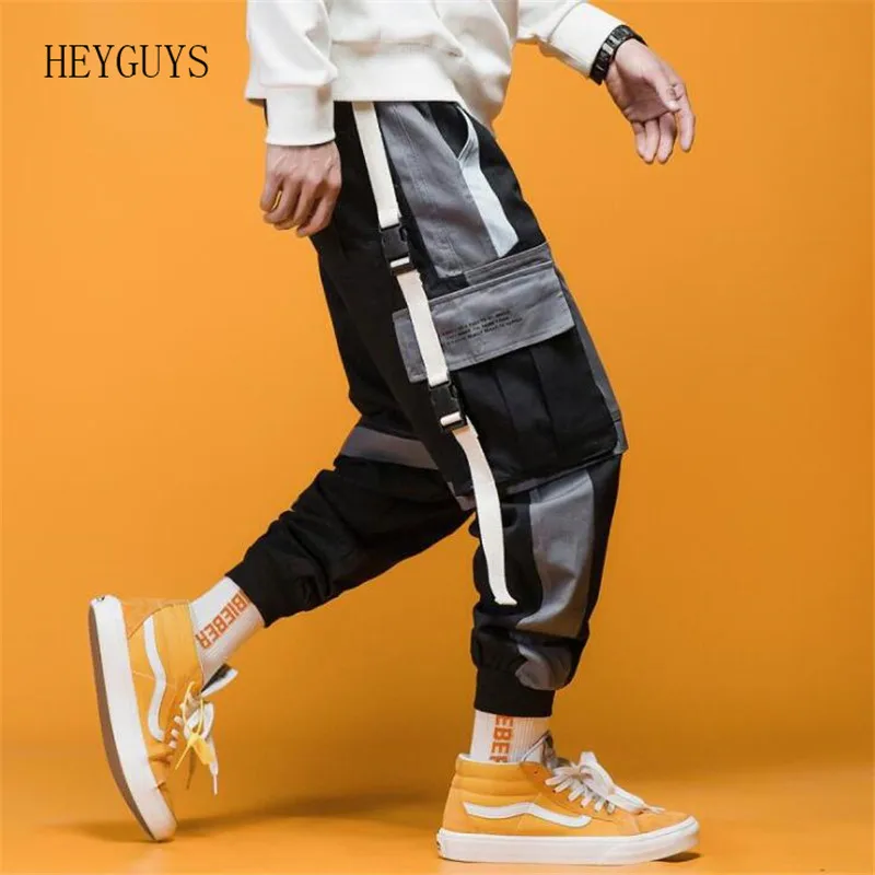 Spring Mens Harem Pants Streetwear Jogger Ribbons Trousers Men Hip Hop Sweatpants Trousers Letter Printed Cargo Harem Pants