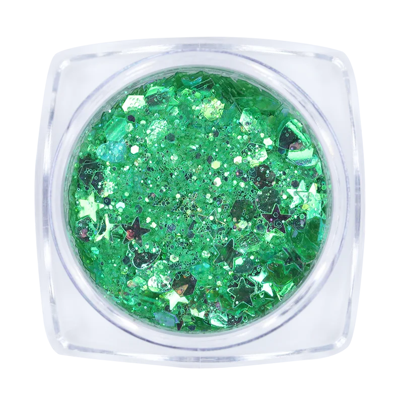 Прозрачный Ur Sugar Star голографический блестящий для ногтей Блестки Серебряные Красочные наконечники блестящие, дизайн ногтей украшения для салона дома DIY - Цвет: Прозрачный
