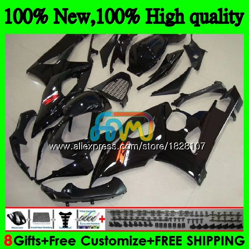 Корпус для SUZUKI GSXR-1000 GSX R1000 GSXR 1000 глянцевый черный CC 05 06 42BS. 6 GSX-R1000 1000CC 05 06 K5 GSXR1000 2005 2006 обтекатель