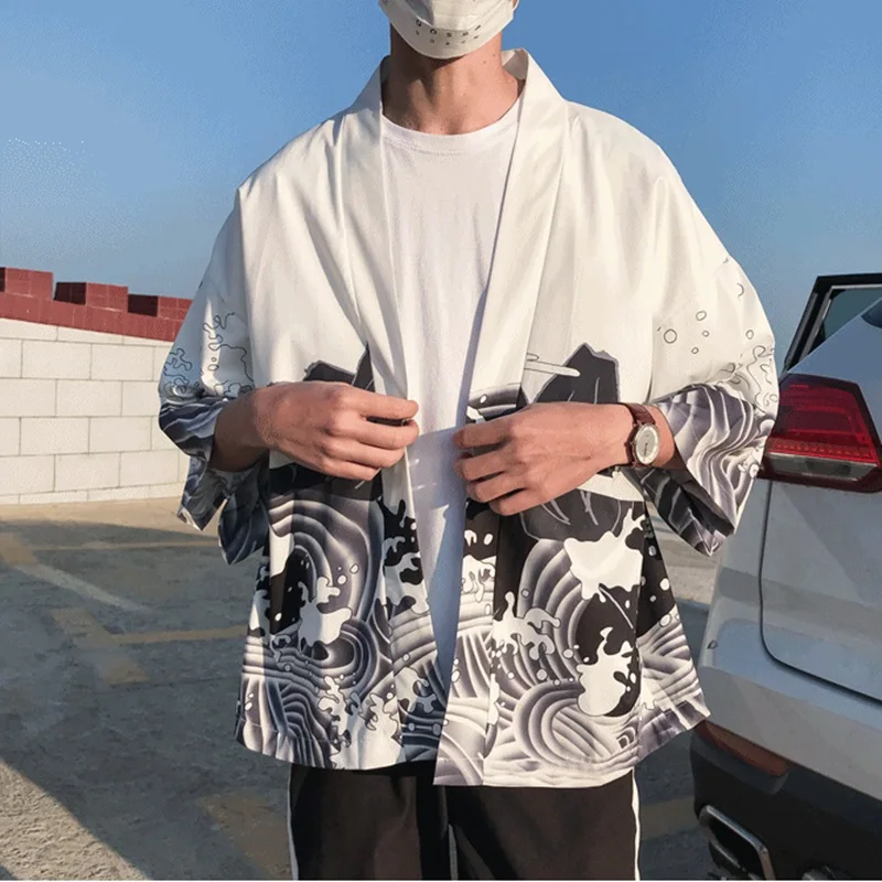 Kimono Man Haori Yukata Japanese Men'S Kimono Shirt Samurai Harajuku Japanese Streetwear Clothes Cardigan Men Clothing