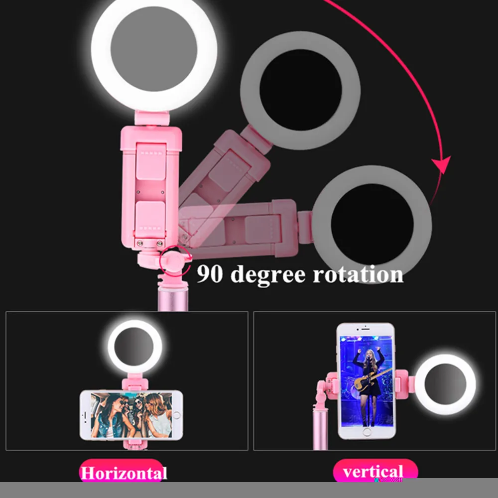 Регулируемый кольцевой светильник для селфи 1,7 м, Выдвижной Штатив для селфи, светодиодный кольцевой светильник для селфи с креплением для телефона, usb-разъем для штатива