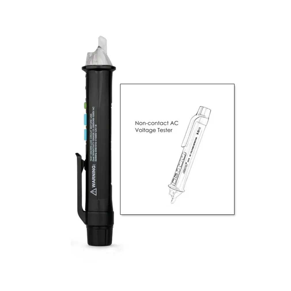 AC10 AC Voltage Tester Pen Non-Contact Volt Detector Stick Adjustable Range Soundlight Alert 12V~1000V with Flashlight | Инструменты