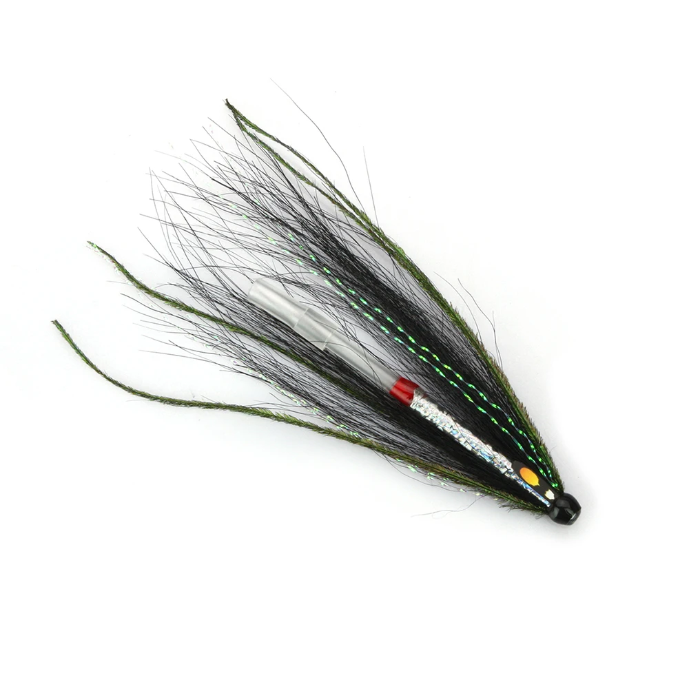 Black Nighthawk Tube Fly Salmon Fly Sea Trout Flies Plastic Tubes(8-pack