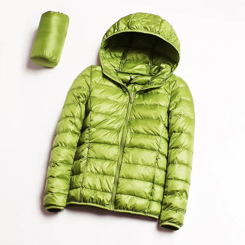 Agrass green Bella philosophy, Зимний пуховик для женщин, 90% утиный пух, пальто, ультра теплый светильник, женский, портативный, размера плюс, пуховик, зимний - Цвет: Agrass green