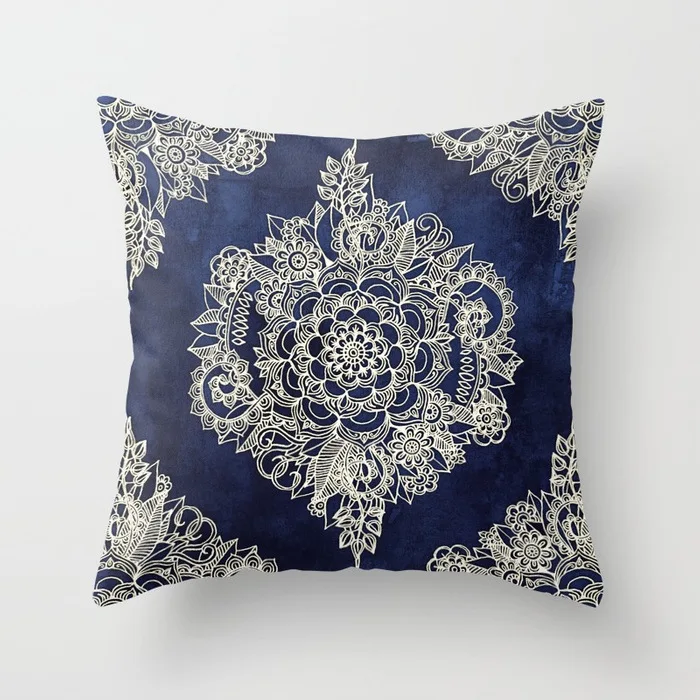 Indian Style Mandala Pattern Pillow Cover Plush Pillow Case Home Decor Office Throw Pillows for Living Room Sofa Cushion Cover