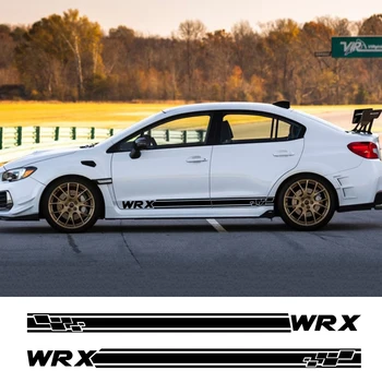 

For Subaru WRX 2Pcs Car Side Body Vinyl Decals Long Stripe Stickers DIY Sports Racing Styling Auto Decals Car Tuning Accessories
