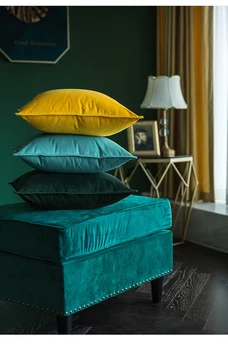 

Luxury Yellow Classic Gray Fashion Pink Velvet Cushion Cover Pillow Cover Pillowcase Home Decorative Sofa Throw Pillows Chair