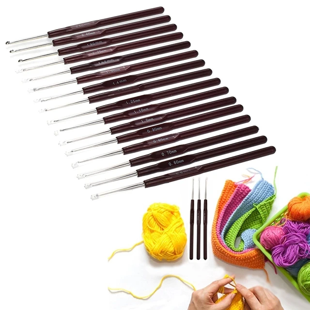 13.2cm Lace Crochet Hook Yarn Weave DIY Dolls Tools Small Size Knitting  Needles Metal+Plastic 0.5-2.7mm 16 Sizes Hooks - AliExpress