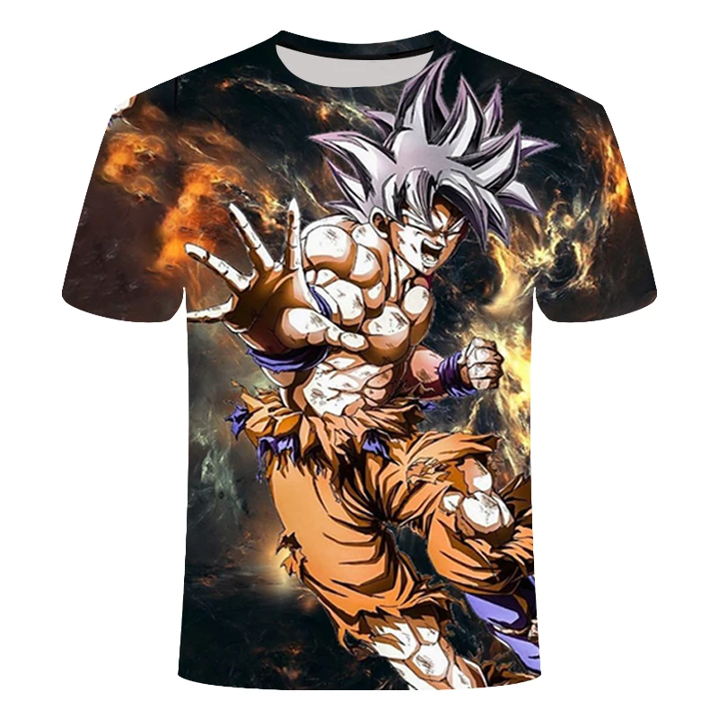 Новая 3D футболка Dragon Ball Z Goku с коротким рукавом и круглым вырезом летняя брендовая