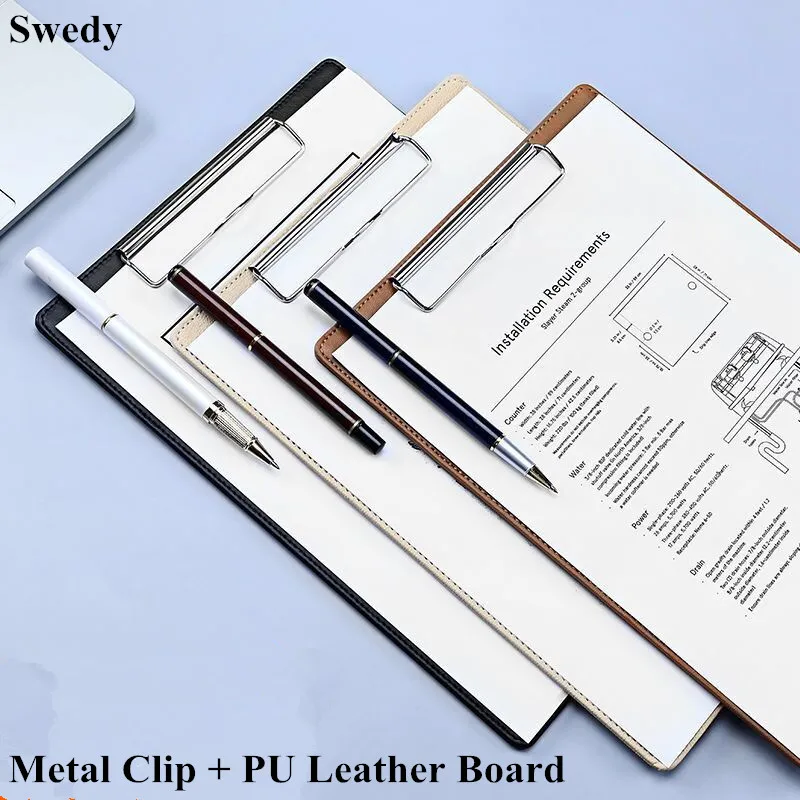 PU Leder A4 A5 Datei Papier Clip Bord Writting Pad Ordner Dokument Halter  mit Stift Clip Büro Schule Schreibwaren