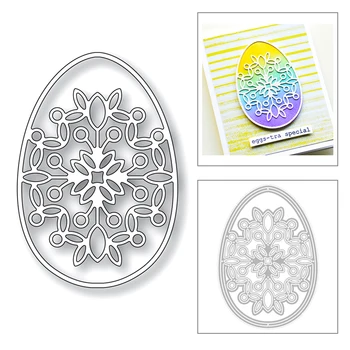 

2020 New Easter Eggs Oval Frame Debossing Cutout Relief Embossing Metal Cutting Dies For Making Card Paper Scrapbooking No Stamp