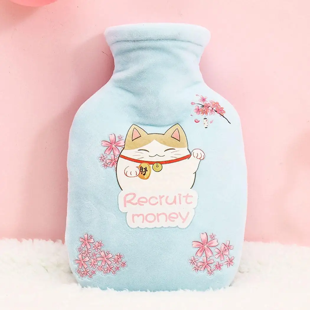 lucky cat Новинка; теплая домашняя одежда для детей; теплая ручная работа; как показано на картинке; милый мультяшный мешок для горячей воды - Цвет: lucky cat
