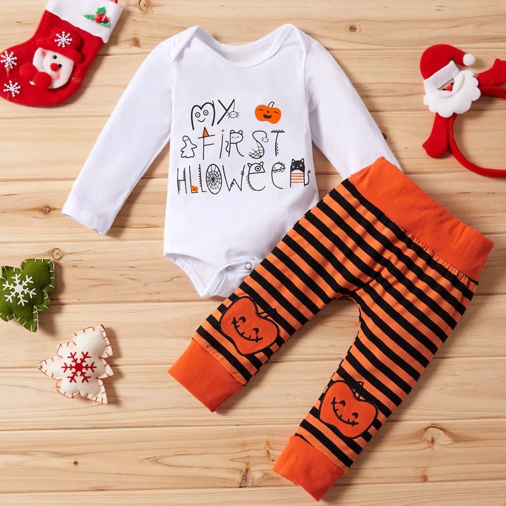 Roupa infantil menino/комбинезон в полоску с буквенным принтом для маленьких мальчиков и девочек, комплект со штанами, ubranka dla niemowlat# G