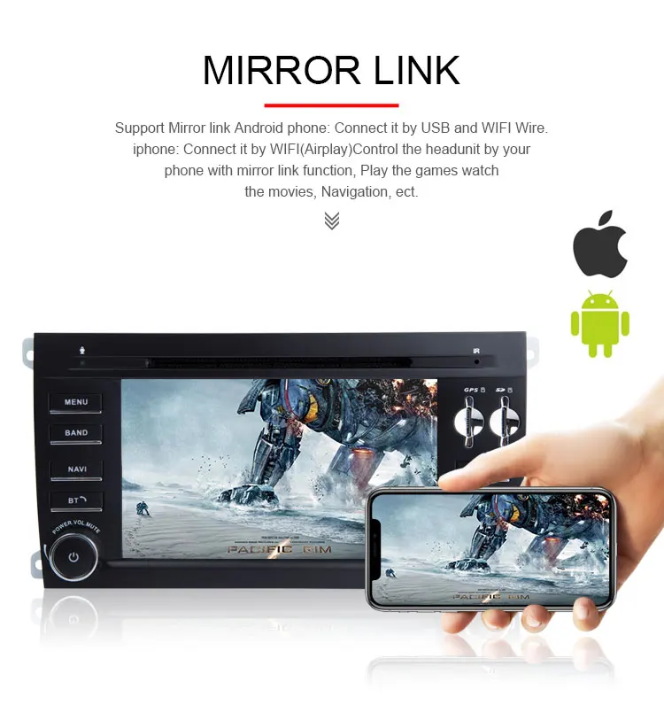 Top TOPBSNA Android 9.0 Car DVD Player for Porsche Cayenne 2003-2010 GPS Navigation 2 Din Car Radio Multimedia Wifi Stereo RDS Audio 7