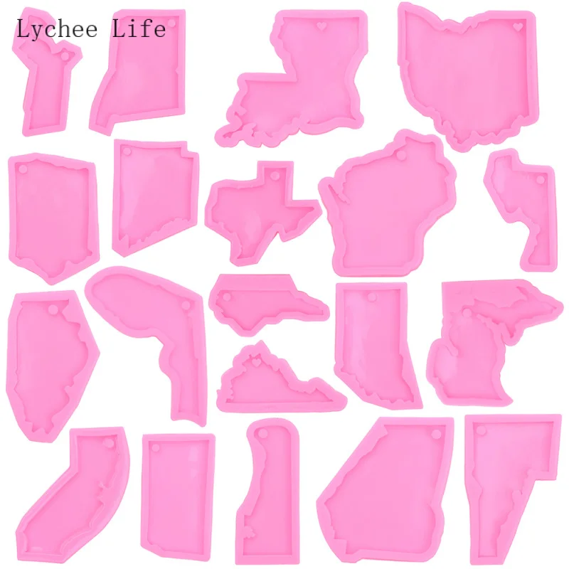 Форма для карты США от Lychee Life Силиконовая смола эпоксидная формочка сделай сам