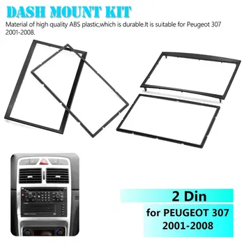 

Car Auto 2 Din CD Trim Dash Mount Kit Stereo Radio Fascia Dashboard Panel Plate Frame Adaptor for Peugeot 307 2001-2008