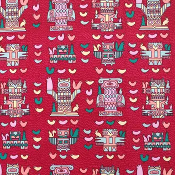 

1 yard Polyester/PVC coated Waterproof Fabric for bag, Robot and Animals (wine red) (width=140cm)