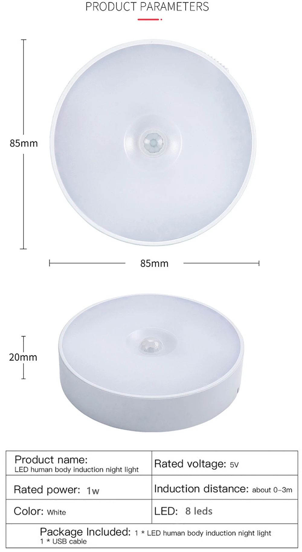 mi motion activated night light 2 Sanmusion LED Night Light Mini Round Light Sensor Control No Flicker Nightlight Wall Lamp For Children Kids Kitchen Bedroom nursery night light