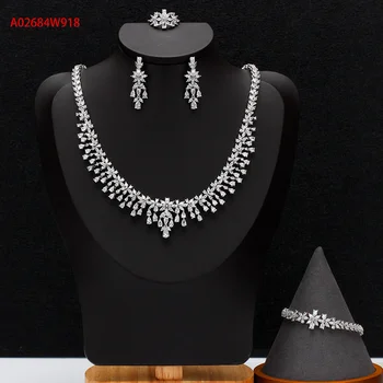 

BrideTalk Nigeria 4pcs Bridal Zirconia Jewelry Sets For Women Party, Luxury Dubai Nigeria CZ Crystal Wedding Jewelry Sets