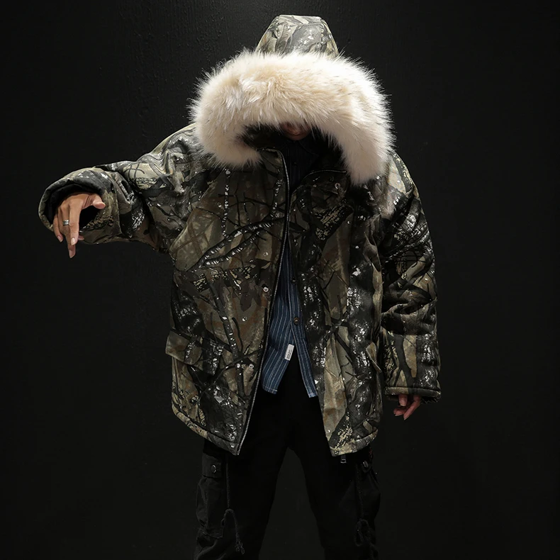 Дропшиппинг ветровка уличная зимняя куртка с капюшоном осенние свободные толстые пальто мужские японские уличные хлопковые топы