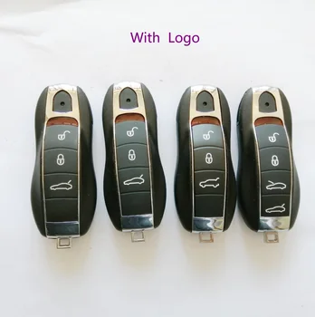 

With logo 3/4 Buttons Smart Keyless Entry Remote Key Case Shell for Porsche Panamera macan cayenne Replacement smart key shell