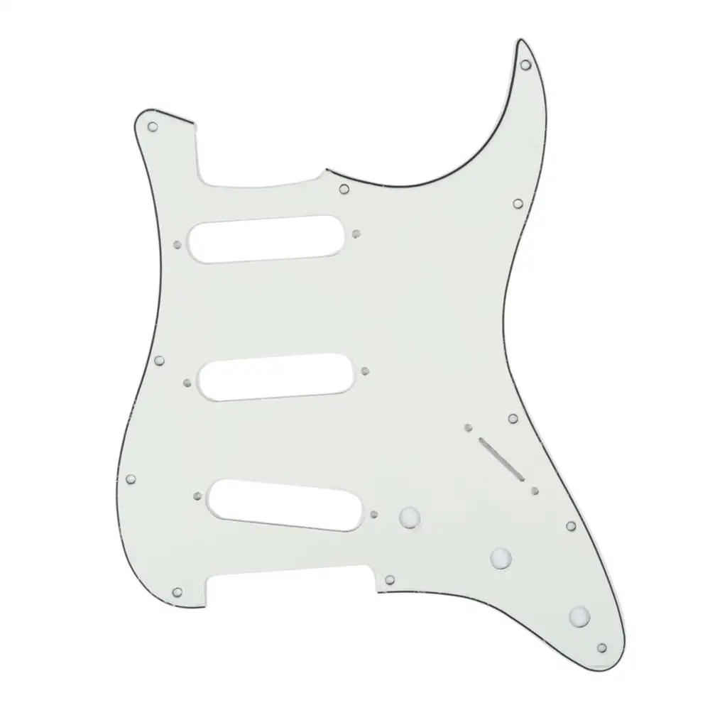 Musiclily SSS 11 Hole Strat Гитара Накладка и бэкплейт набор для Fender США/мексиканский стандарт Stratocaster, 3Ply пергамент