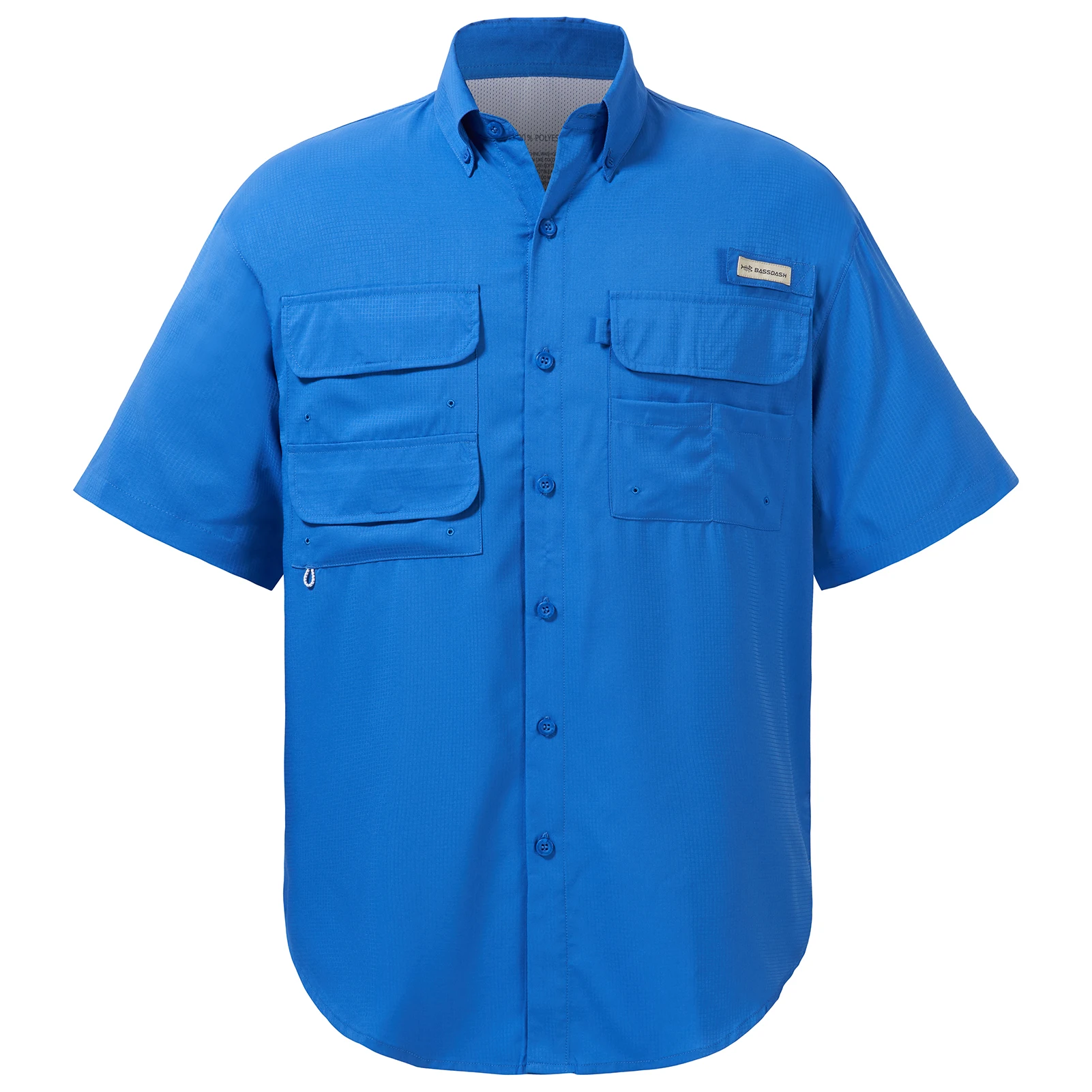 Chemise De Pêche Magellan Homme, Manches Courtes, Bleue, Taille L, 100% Nylon