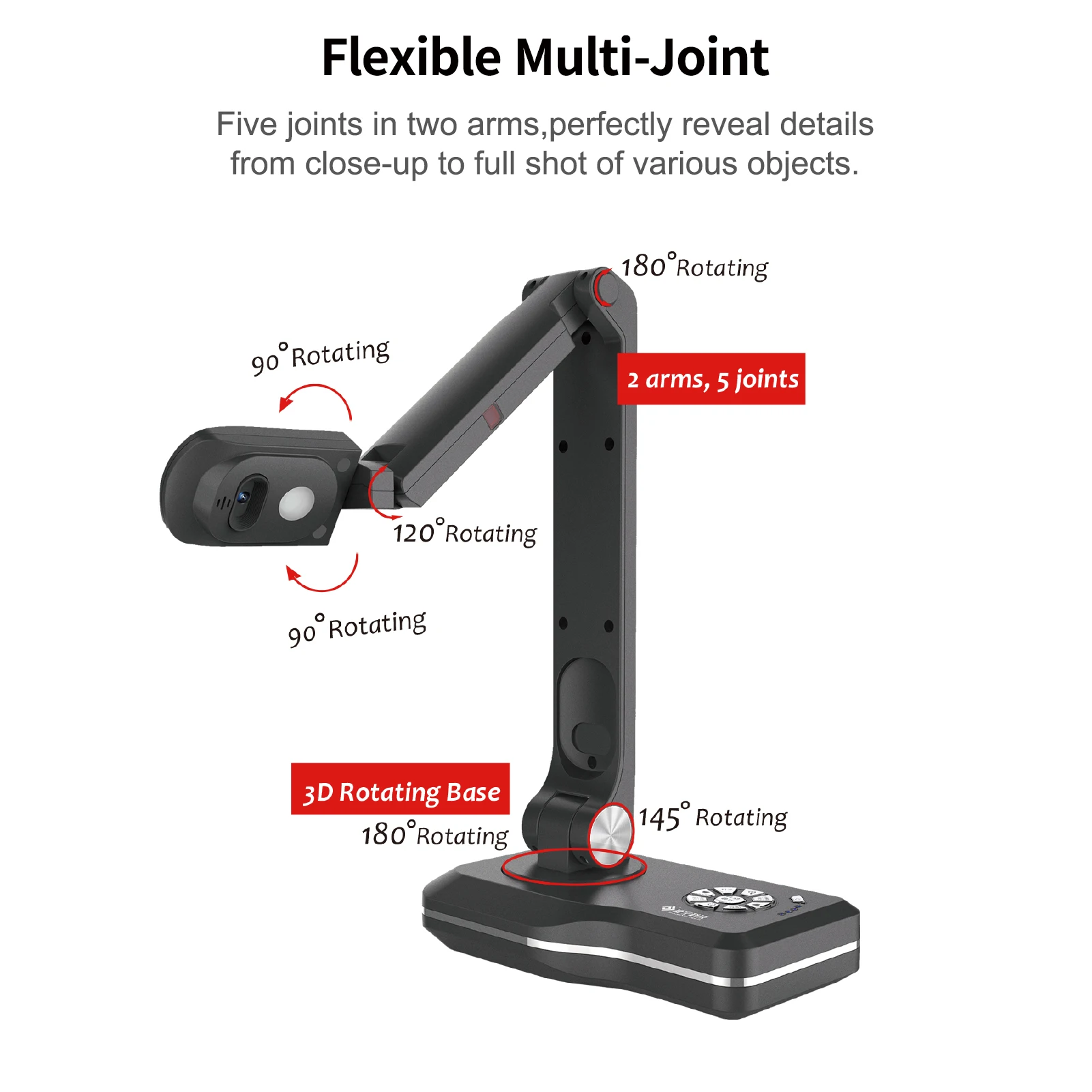 V500 Document Book Camera Scanner Auto Focus USB 8 Mega-pixel HD High-Definition Max. A3 Scanning Size Ports available