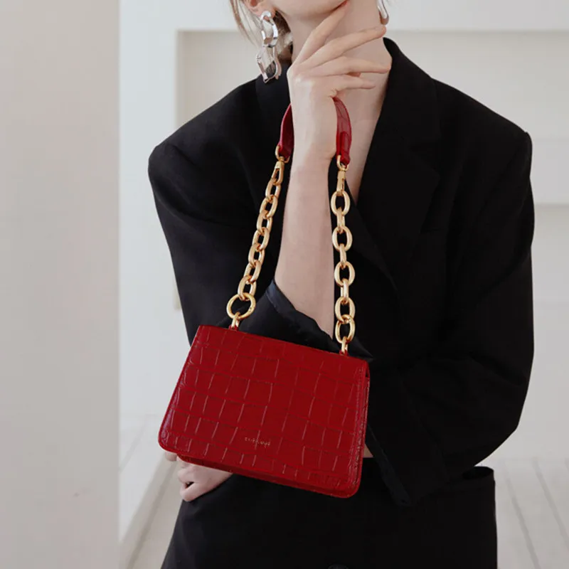 

Luxury Handbags Women Bags Designer High Quality Runway Brand Crocodile Small Square Chain Shoulder Messenger Bags Ladies Totes